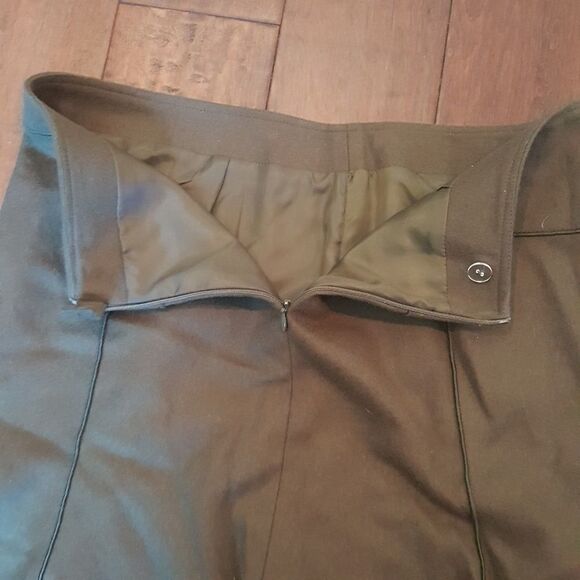 Harvé Benard Green Wool Blend Skirt - Picture 6 of 7